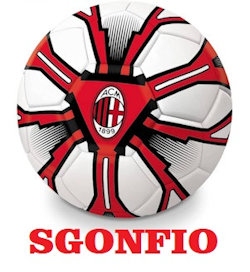 PALLONE CALCIO CUOIO A CLUB MILAN N.5 SGONFIO 300gr. MONDO 13449