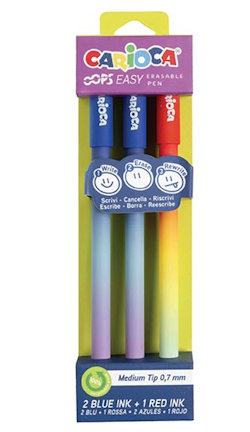 PENNA CANCELLABILE CARIOCA OOPS EASY REFIL USA E GETTA KIT 3 PENNE