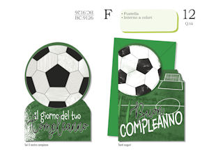 BIGLIETTI COMPLEANNO CALCIO BC.9126 PEZZI 12
