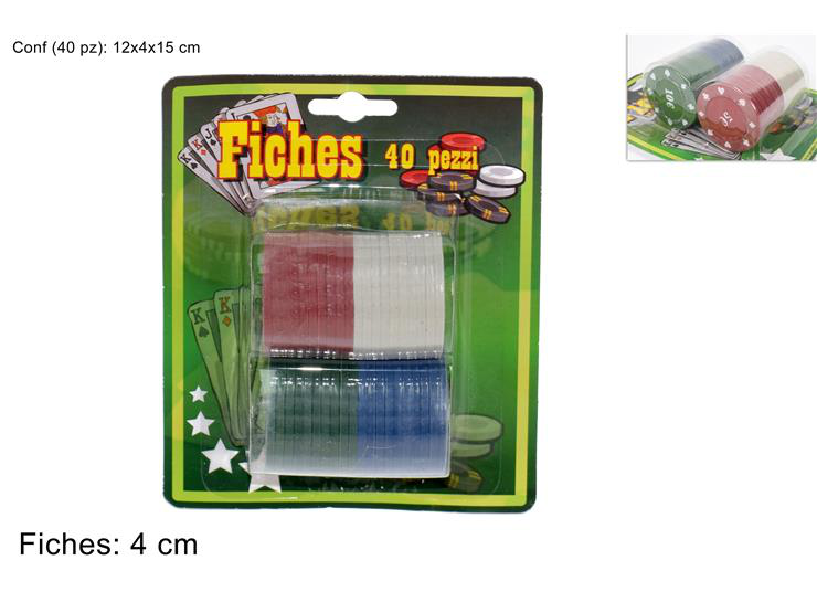 CARTE DA GIOCO SOLO FICHES GETTONI CONF.40PZ. CIGIOKI