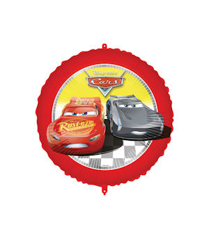 CARS PALLONCINO MYLAR TONDO 18 POLLICI CM.43 CON PESETTO ROCCA