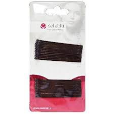 CAPELLI PINZA PER CAPELLI FERRETTI LISCI LUNGHI NERI CONF.24PZ. 43150 SETABLU