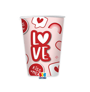 LOVE BICCHIERI IN CARTONCINO 250CC CONF.6PZ. SERIE STIKERS BIGPARTY
