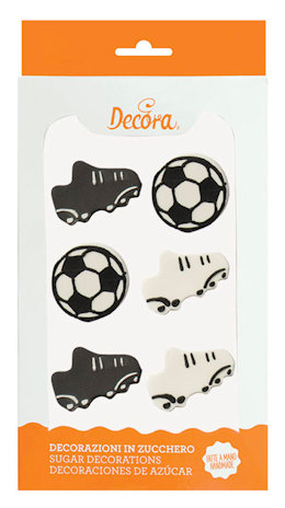 DECORAZIONI IN ZUCCHERO CALCIO CONF.6PZ. DECORA