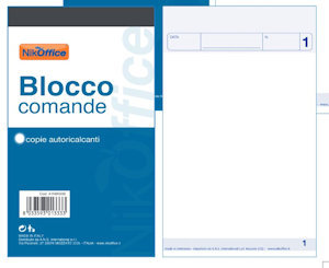 RISTORAZIONE BLOCCO COMANDE CM.10x17 3 COPIE NIKOFFICE PEZZI 20