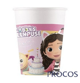 GABBY'S DOLLHOUSE BICCHIERI IN CARTONCINO ML.266 CONF. 8PZ. BIGIEMME
