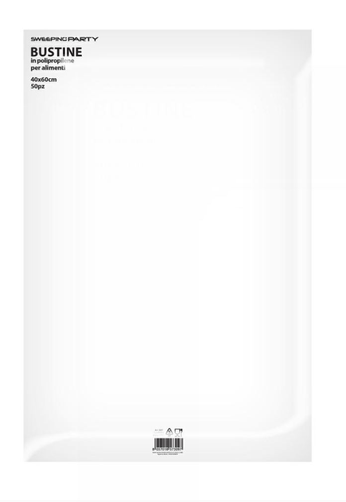 BUSTINE IN PPL NEUTRO CRYSTAL CM.40x60 conf .da 50PZ. ANCHE x ALIMENTI SWEEPING