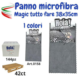 PANNO MICROFIBRA MULTIUSO CM.38x38 GR.280 HOLA! MAGIC GRIGIO IPM