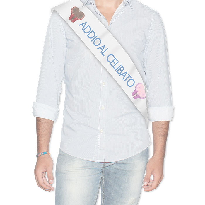 ADDIO AL CELIBATO FASCIA PREMIO METALLIZZATA BIGPARTY
