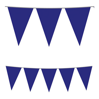 FESTONE BANDIERINE IN PLASTICA 10 METRI BLU