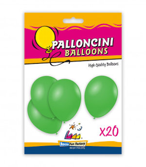 PALLONCINI 10 POLLICI CM.26 CONF. 20PZ. VERDE 22
