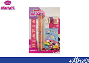 MATITE CON GOMMA RIGHELLO TEMPERAMATITE E AGENDINA MINNIE KIT SU BLISTER EOLD