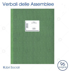 ASSEMBLEA REGISTRO VERBALI 96 PAGINE USO BOLLO NUMERATE CM.31x24 DATA UFFICIO