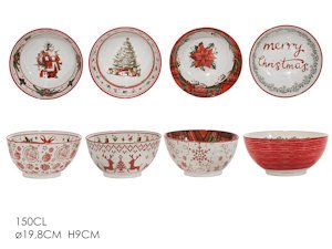 CENTROTAVOLA COPPETTA IN CERAMICA DCORI NATALIZI CM.D.19xH.9 737852 GENERAL