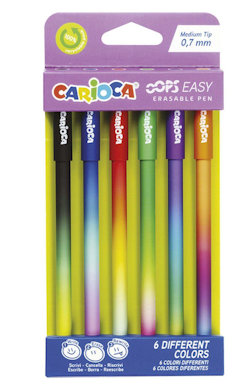 PENNA CANCELLABILE CARIOCA OOPS EASY REFIL USA E GETTA KIT 6 PENNE