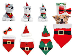 PET SET CAPPELLO E COLLARINO NATALIZIO PER ANIMALI 460404 GENERAL