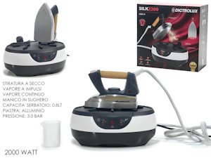FERRO DA STIRO CON CALDAIA PIASTRA IN ALLUMINIO 2000W. STIRATURA A SECCO 877805