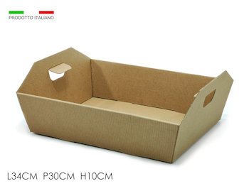 CESTO IN CARTONE RETTANGOLARE CM.34x30xH.10 AVANA 950162 GENERAL
