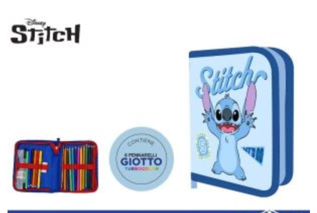 ASTUCCIO SCUOLA 1 ZIP STITCH 6+12 FILA + ACCESSORI EOLD.