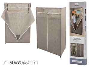 ARMADIO IN TESSUTO TOP CLASS CON CERNIERA 1 RIPIANO TORTORA CM.90x50H.160 GENERA