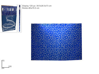 CARTA CIELO STELLATO METALLIZZATO IN ROTOLO CM.70x100 DUESSE