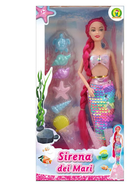BAMBOLA SIRENA DEI MARI CM.25 CON ACCESSORI MAZ.