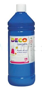 TEMPERA LIQUIDA FLACONE DA 500ML. BLU CYAN DECO CWR