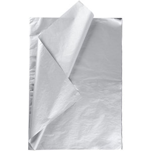 CARTA VELINA IN FOGLI CONFEZIONE 24FF CM.50x76 DA 20GR. ARGENTO