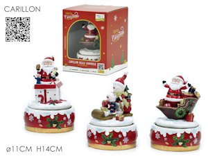 CARILLON AMBIENTE NATALIZIO CON SUONI LUCI E MOVIMENTO BABBO NATALE CM.H.14xD.11