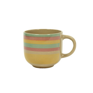TAZZA IN CERAMICA 350ML. SUN POWER GIALLA CON FASCE 1648543 KASAVIVA