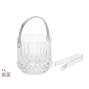 CESTELLO PORTA GHIACCIO IN PLASTICA COPPA CM.12 CON MANICO E PINZA GERIMPORT