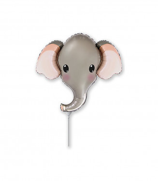 PALLONCINO MYLAR SAGOMA ANIMALETTO TESTA ELEFENTE GRIGIO MINISHAPE ROCCA