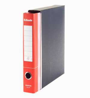 RACCOGLITORE 2 ANELLI CON CUSTODIA PROTOCOLLO CM.35x28 DORSO 5 ROSSO