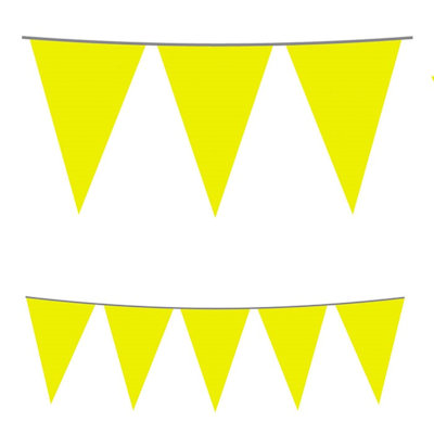 FESTONE BANDIERINE IN PLASTICA 10 METRI GIALLO