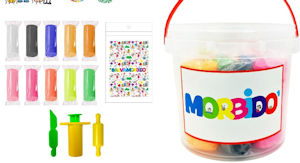 PLASTILINA MORBIDO' IN SECCHIELLO 10 SALSICCIOTTI 130GR. CON ACCESSORI EOLD.