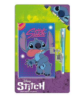 DIARIO SEGRETO KIT CON LUCCHETTO CON PENNA MAGICA CM.18x24 STITCH ANGEL EOLD.