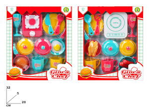 CUCINA PENTOLINE CON ACCESSORI CUCINA GIOCA CHEF iN SCATOLA MAZ.