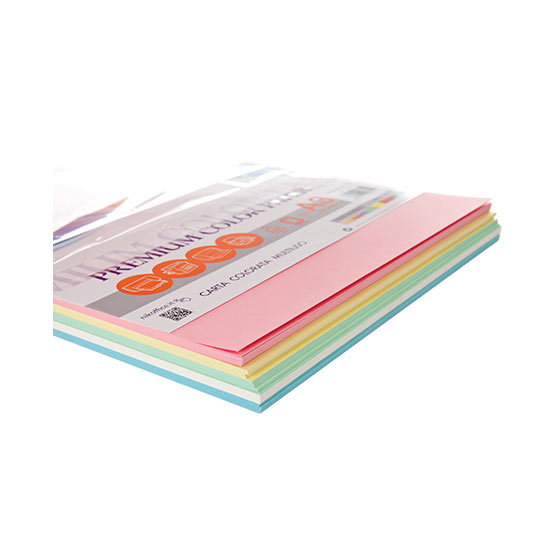 RISMA CARTA A4 80GR. 5 COLORI TINTE TENUI 250FF. NIKOFFICE
