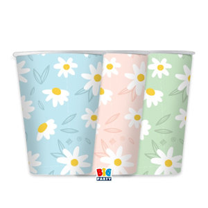 GENERICO MARGHERITE DAISY BICCHIERI CC.250 CONF.6PZ. MIX COLORI BIGPARTY