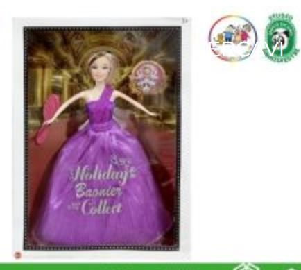 BAMBOLA ELEGANT CON VESTITO VIOLA CM.30 EOLD.