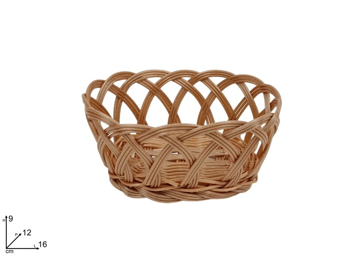 CESTINO DA TAVOLA IN PLASTICA RETTANGOLARE CM.16x12xH.9 INTRECCIO MARRONE DUESSE