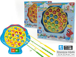 GIOCO CANNA PESCA A BATTERIA CON 26 PESCIOLINI CON SUONI 102005 GENERAL