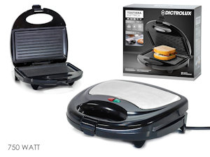 PIASTRA TOSTIERA 750W. ROSTY NERA E ACCIAIO 881401 DICTROLUX