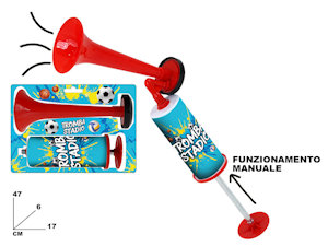 TROMBA STADIO AD ARIA MANUALE IN PLASTICA IN SCATOLA CM.17x47 MAZ.