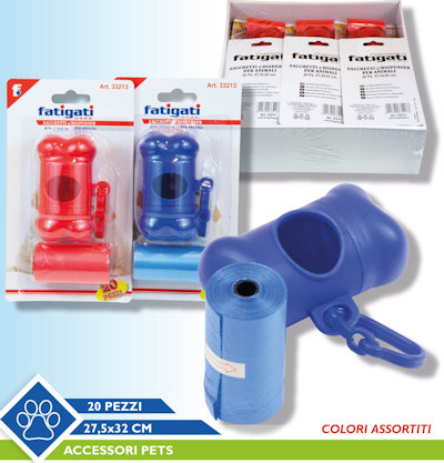 PET SACCHETTI IGIENICI PER ANIMALI CON DISPENCER CONF.20PZ. FATIGATI