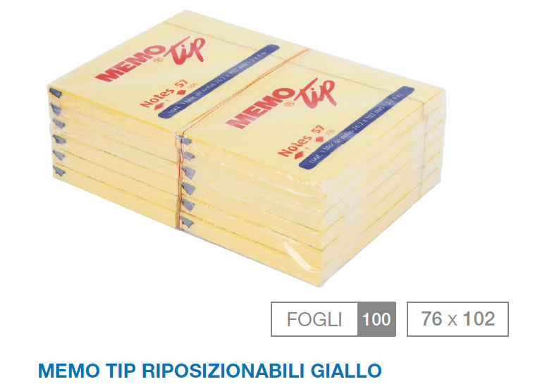 MEMO BLOCCO ADESIVO mm..76x102 GIALLO MY MEMO NIKOFFICE pezzi 12