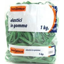 ELASTICI A FETTUCCIA IN GOMMA VERDE CONF.1KG. D.70 NIKOFFICE