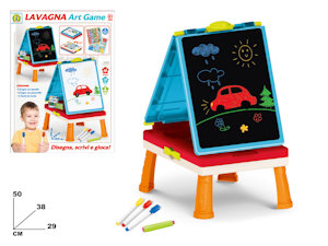 LAVAGNA SU CAVALETTO 2 IN 1 CON ACCESSOR 29x38xH.50 MAZ.