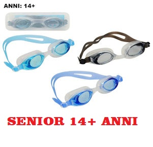 OCCHIALINI MARE 14+ ANNI IN SILICONE SENIOR EASY MAREA IN CUSTODIA MAZ.