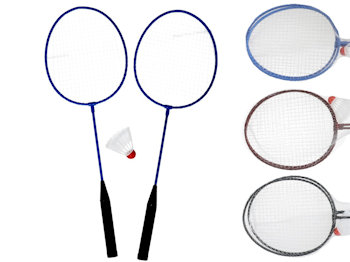 RACCHETTE IN PLASTICA BADMINTON MANICO LUNGO CON VOLANO GERIMPORT